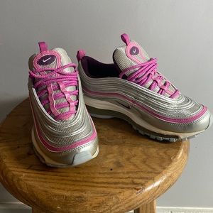 Nike air max 97 pink and silver size 5.5youth. Worn maybe 3 times at most.